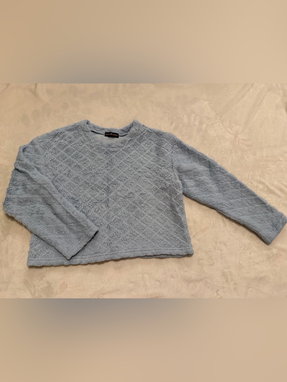 Almost Famous Light Blue Textured Crew Neck Sweater